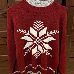 Great Northwest Clothing Company Red and White Snowflake Sweater